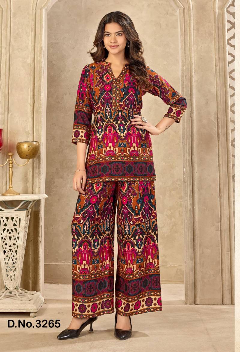 Ladies Flavour 3264 And 3268 Rayon Print Casual Wear Top And Bottom