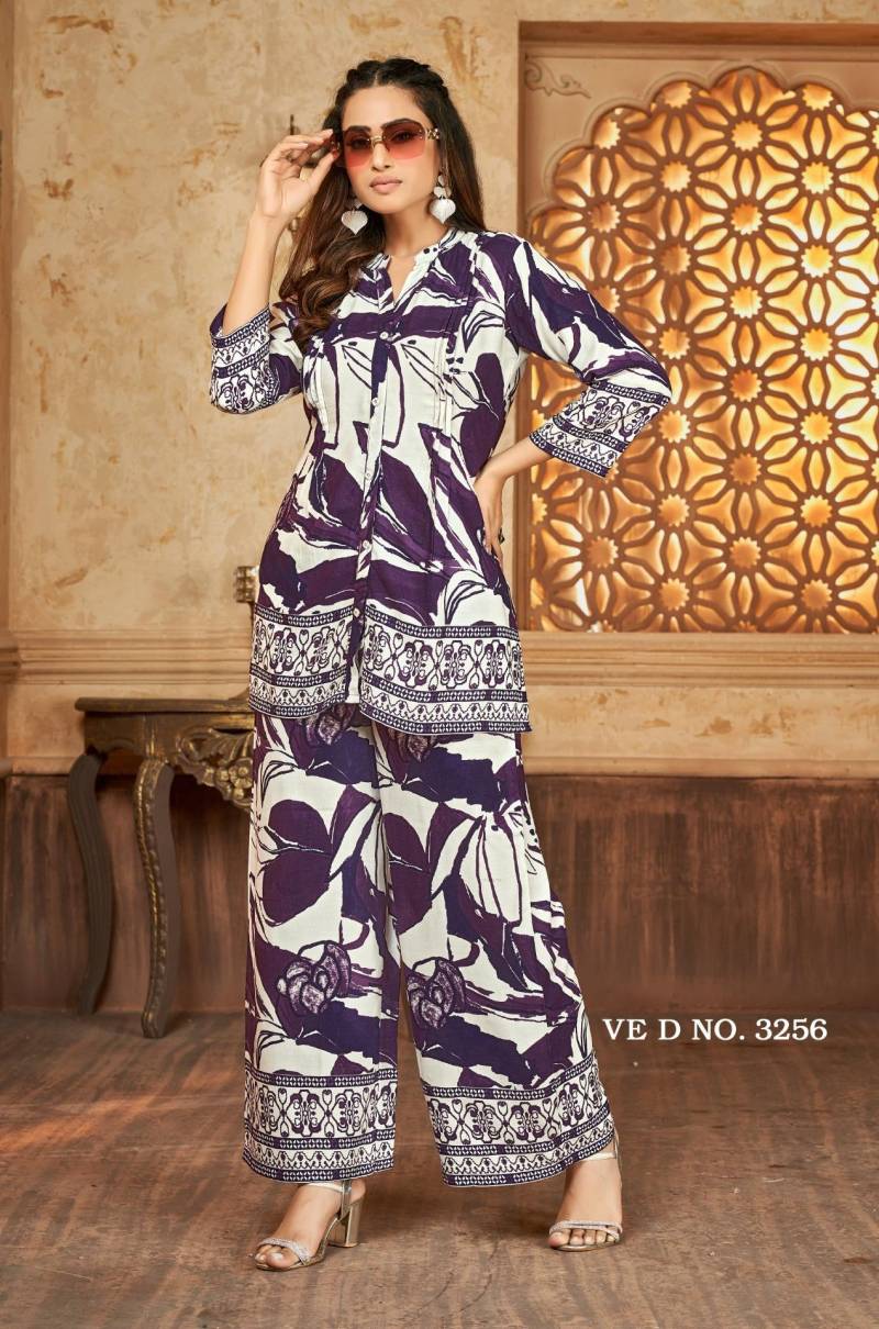 Ladies Flavour 3256 And 3257 Rayon Print Casual Wear Top And Bottom