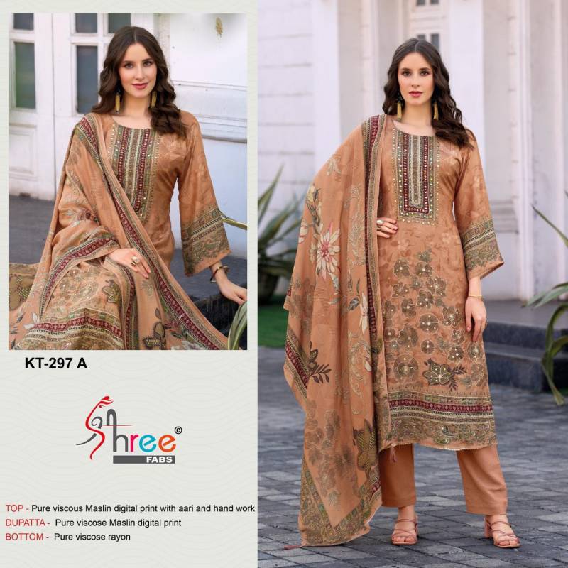 Shree Kt 297 Viscose Maslin Digital Print Salwar Kameez Suits