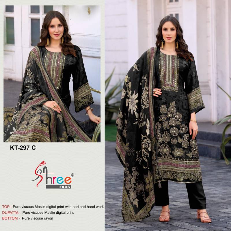 Shree Kt 297 Viscose Maslin Digital Print Salwar Kameez Suits