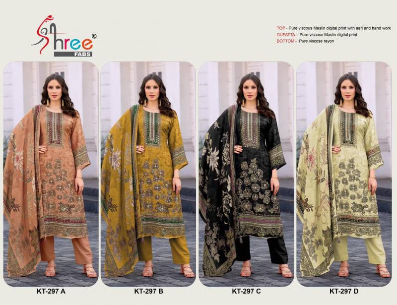 Shree Kt 297 Viscose Maslin Digital Print Salwar Kameez Suits