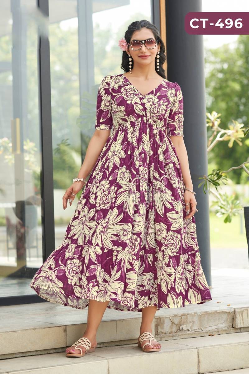 Ctz Rukmini Rayon Anarkali Kurti Collection