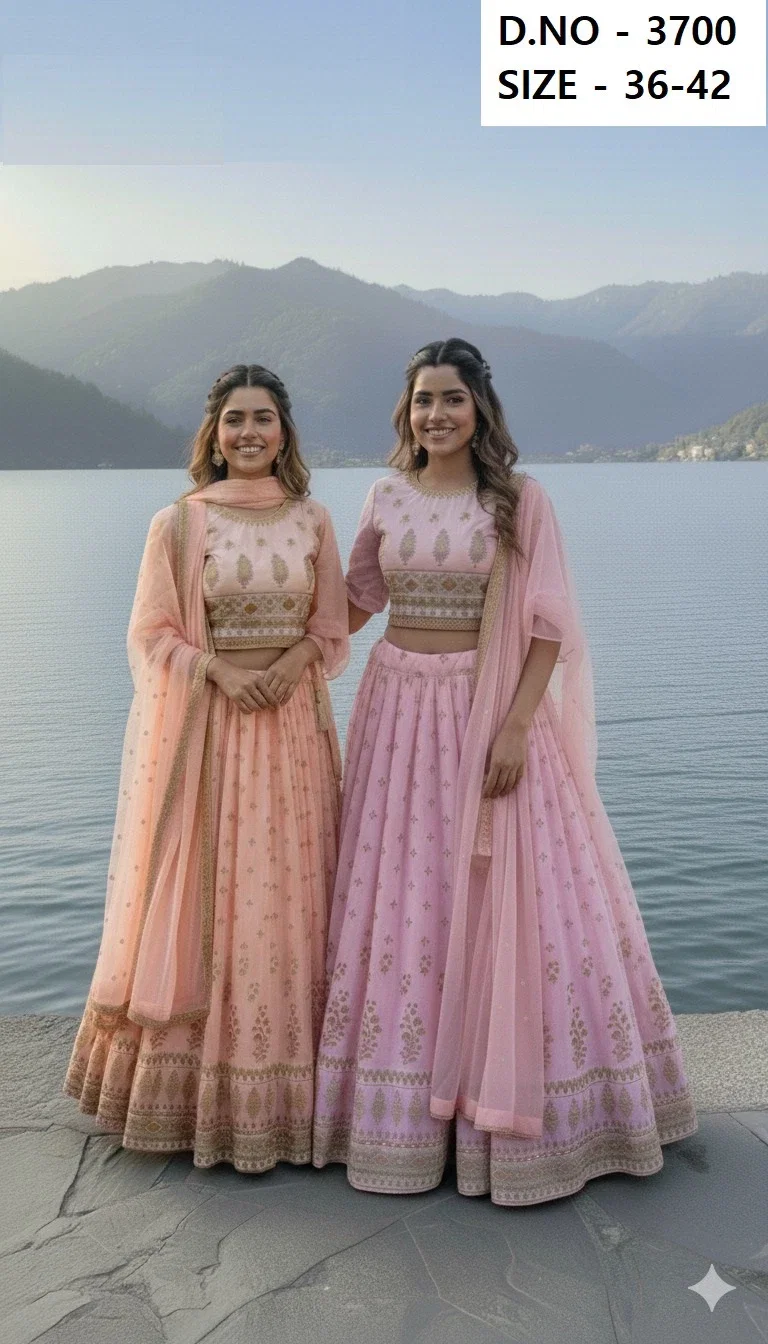 Avika Crop Top 3700 Georgette Embroidered Lehenga Choli