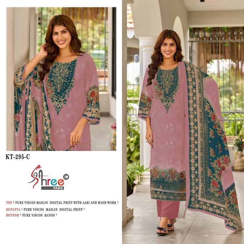 Shree Kt 295 Viscose Maslin Digital Print Work Salwar Kameez