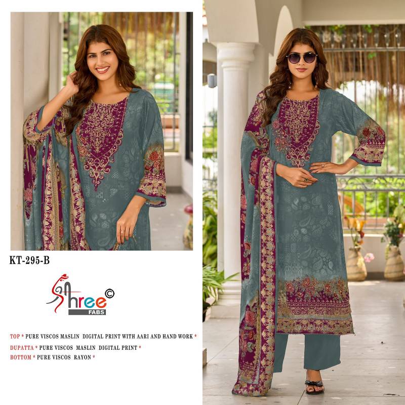 Shree Kt 295 Viscose Maslin Digital Print Work Salwar Kameez