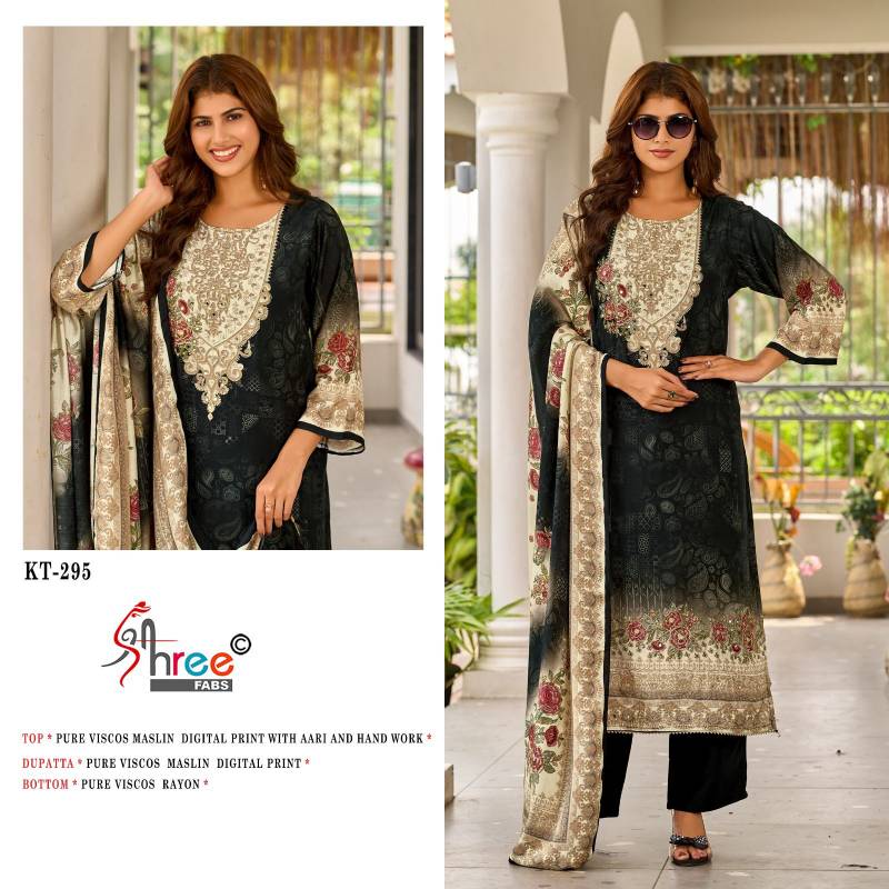 Shree Kt 295 Viscose Maslin Digital Print Work Salwar Kameez