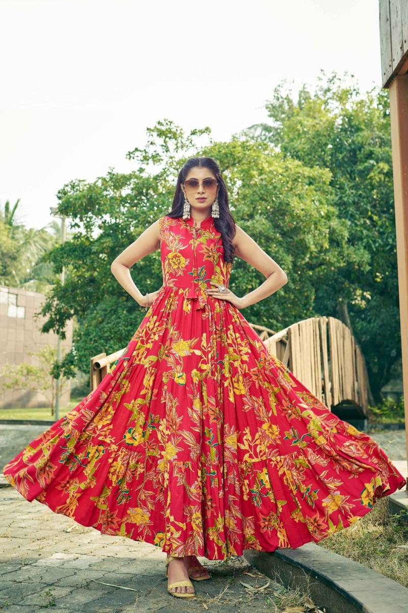 Ctz Kalyani Crepe Rayon Floral Printed Gown Collection