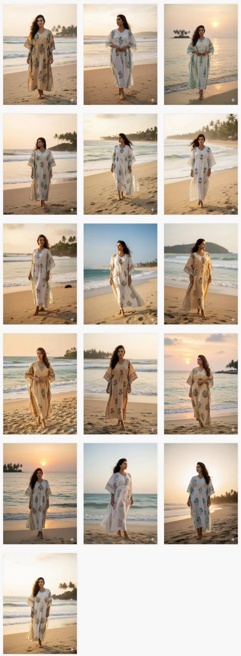 Naisha K 428 Cotton Slub Hand Block Print Kaftan Collection