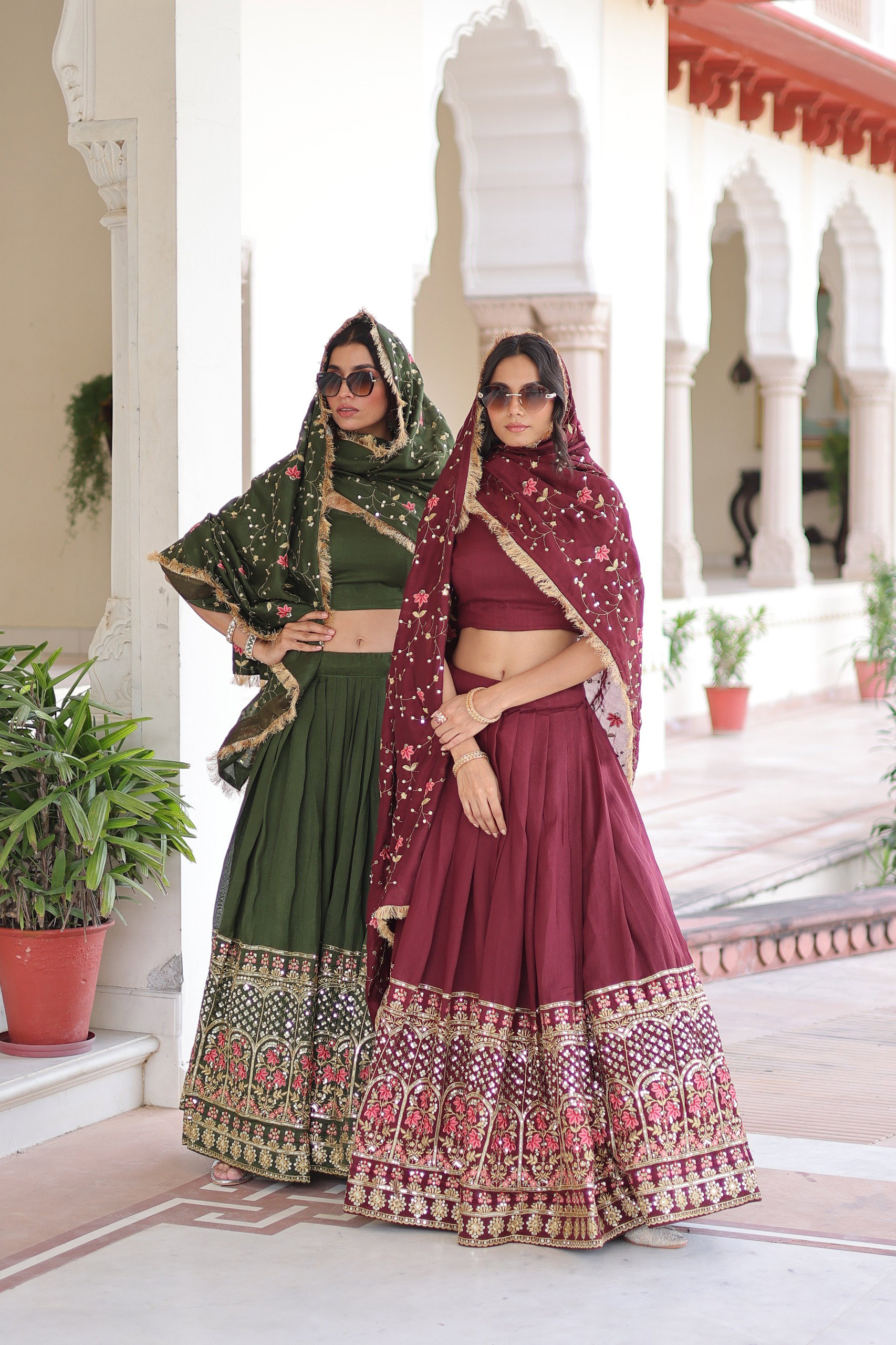 Lekha KA 5051 Vichitra Silk Sequins Thread Embroidery Lehenga Choli