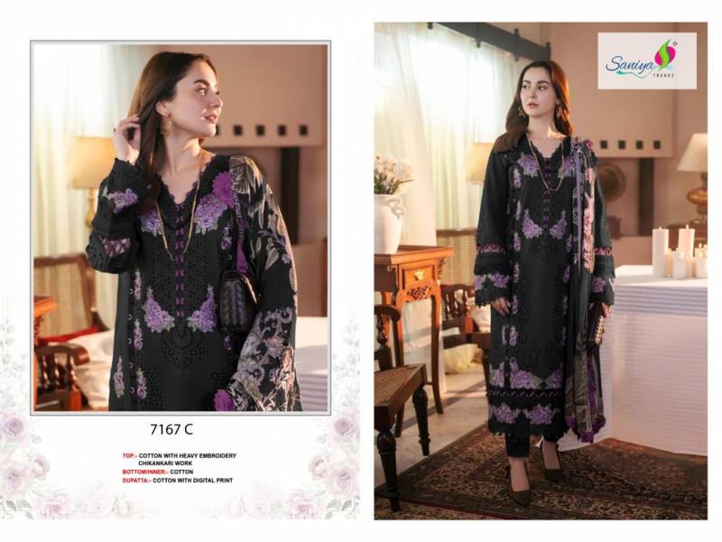 Saniya 7167 A To C Cotton Chikankari Pakistani Salwar Kameez Suits