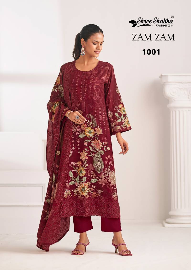 Shree Shalika Zam Zam Cotton Lawn Digital Print Work Dress Material