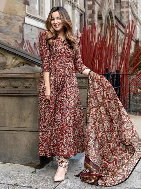 Dhruvi 373 Viscose Fancy Anarkali Kurti With Bottom Dupatta Collection