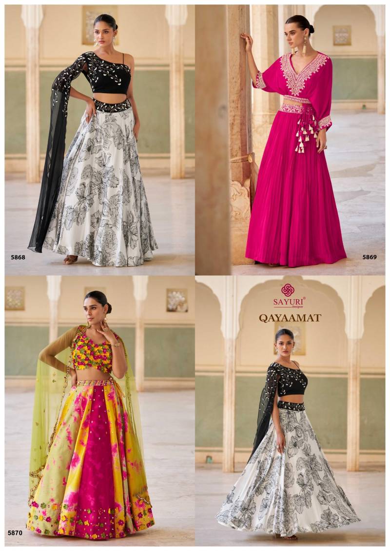 Sayuri Qayaamat Chinon Embroidered Designer Stylist Lehenga Choli