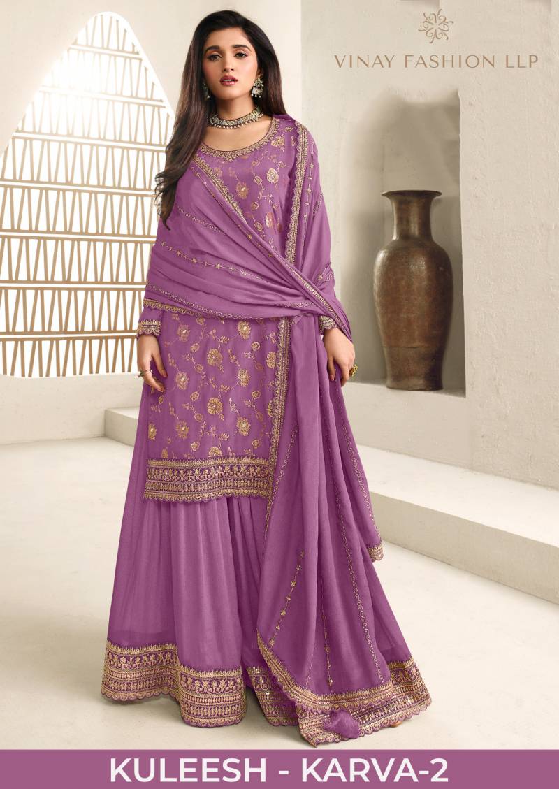 Vinay Kuleesh Karva Vol 2 Viscose Chinon Embroidered Salwar Kameez