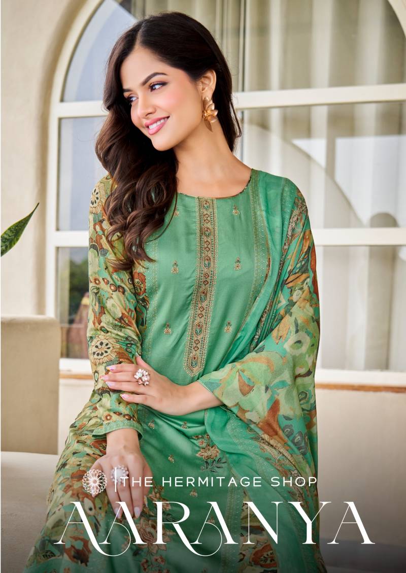 Hermitage Aaranya Giza Cotton Satin Digital Print Dress Material