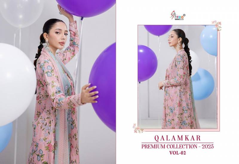Shree Qalamkar Premiun Collection 2025 Vol 2 Chiffon Dupatta Salwar Suits