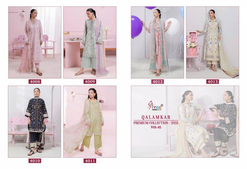 Shree Qalamkar Premiun Collection 2025 Vol 2 Chiffon Dupatta Salwar Suits