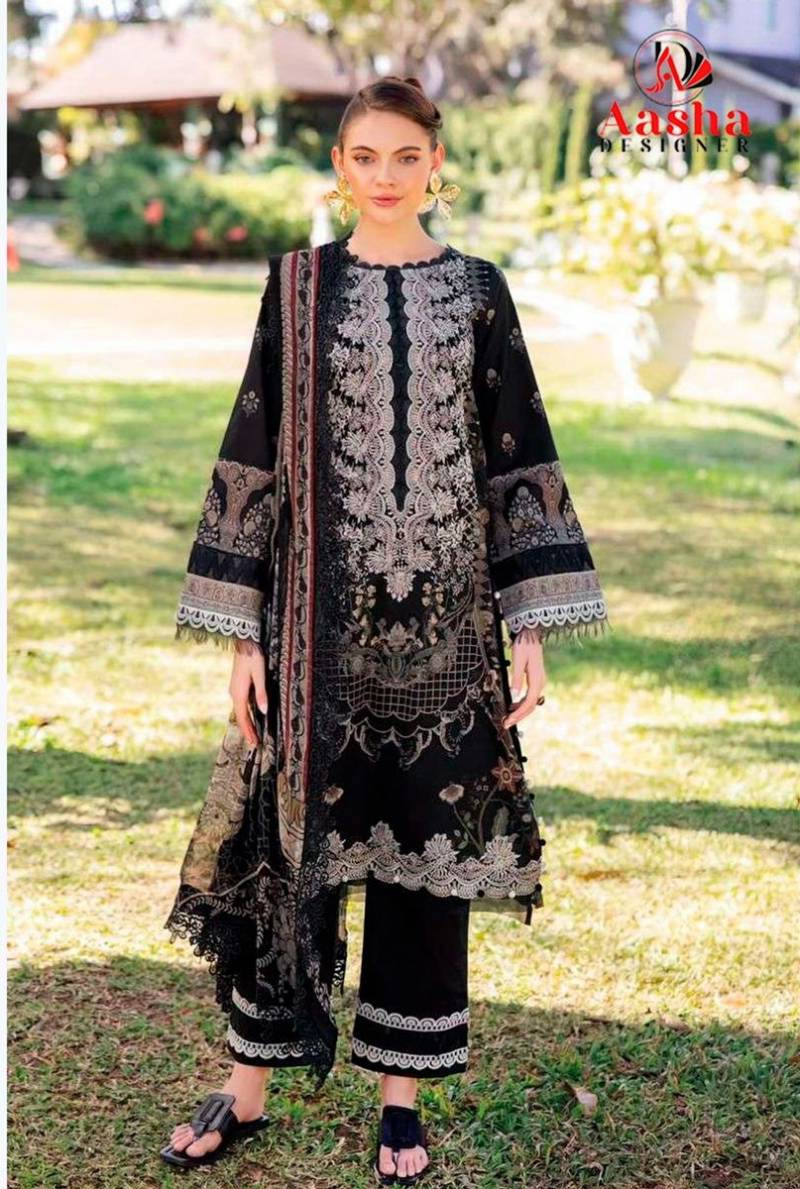 Aasha 1184 Chiffon Dupatta Cotton Print Pakistani Salwar Kameez Suits