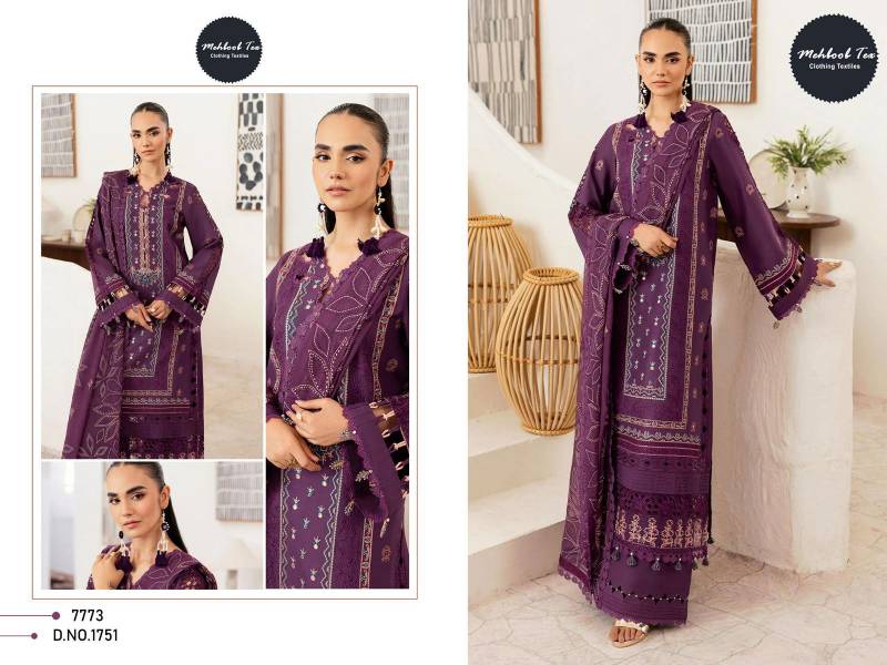 Mehboob Tex 1750 And 1751 Cotton Embroidery Pakistani Salwar Suits