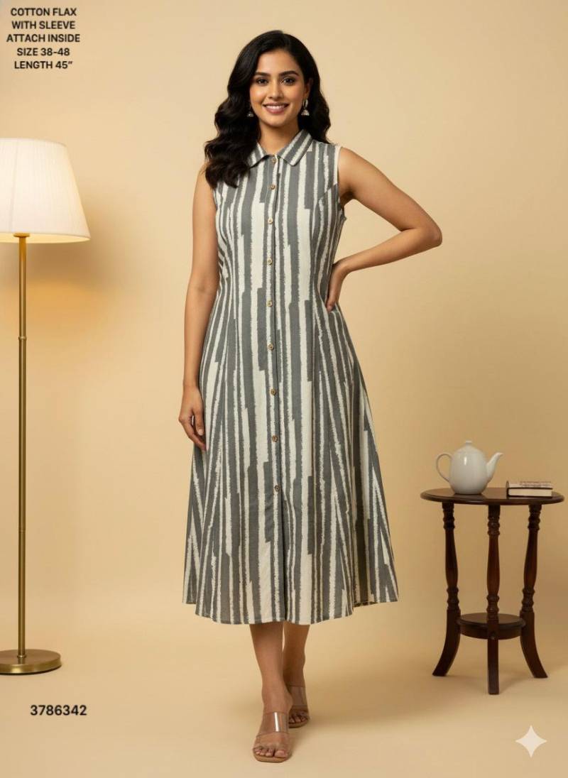 Naisha K 432 Cotton Flex Sleeveless Kurti Casual Wear Collection