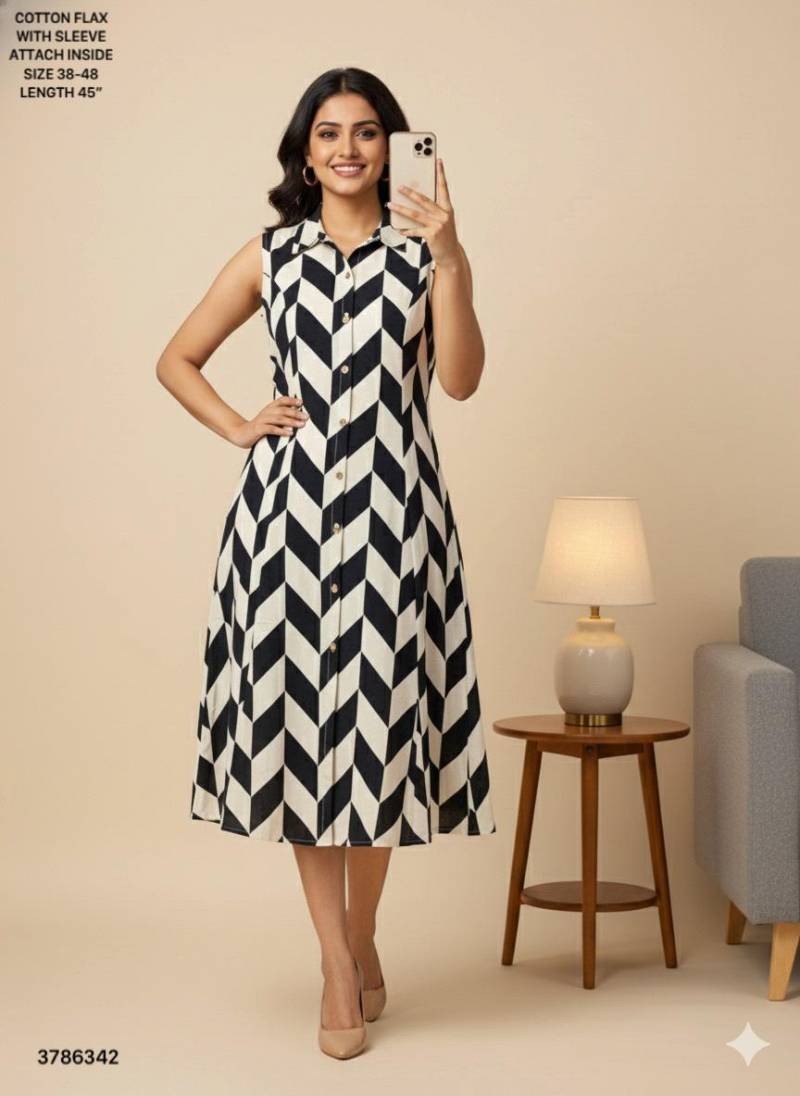 Naisha K 432 Cotton Flex Sleeveless Kurti Casual Wear Collection