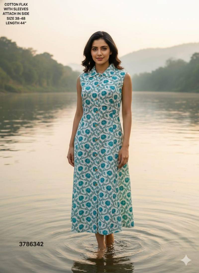 Naisha K 432 Cotton Flex Sleeveless Kurti Casual Wear Collection