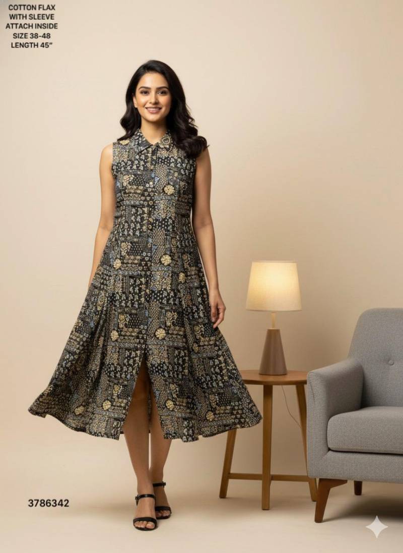 Naisha K 432 Cotton Flex Sleeveless Kurti Casual Wear Collection