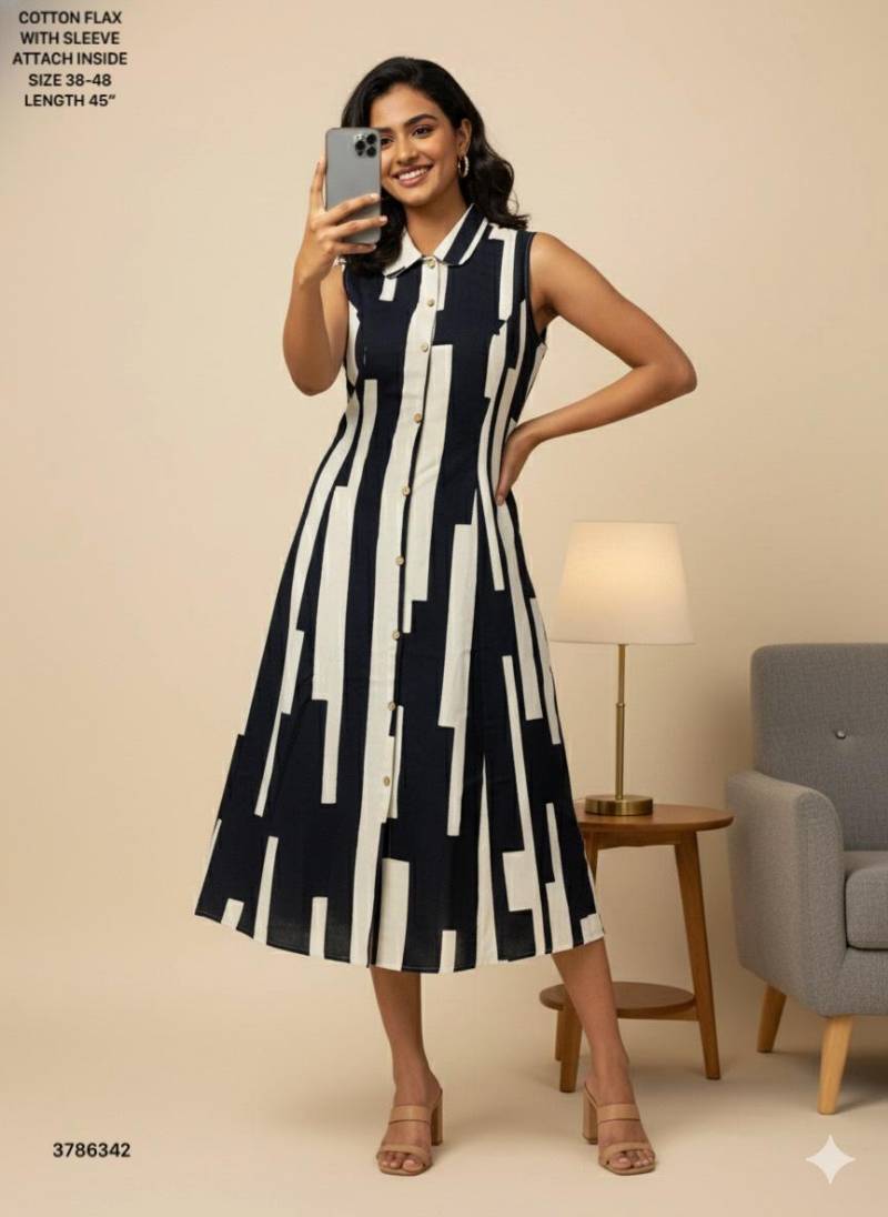Naisha K 432 Cotton Flex Sleeveless Kurti Casual Wear Collection