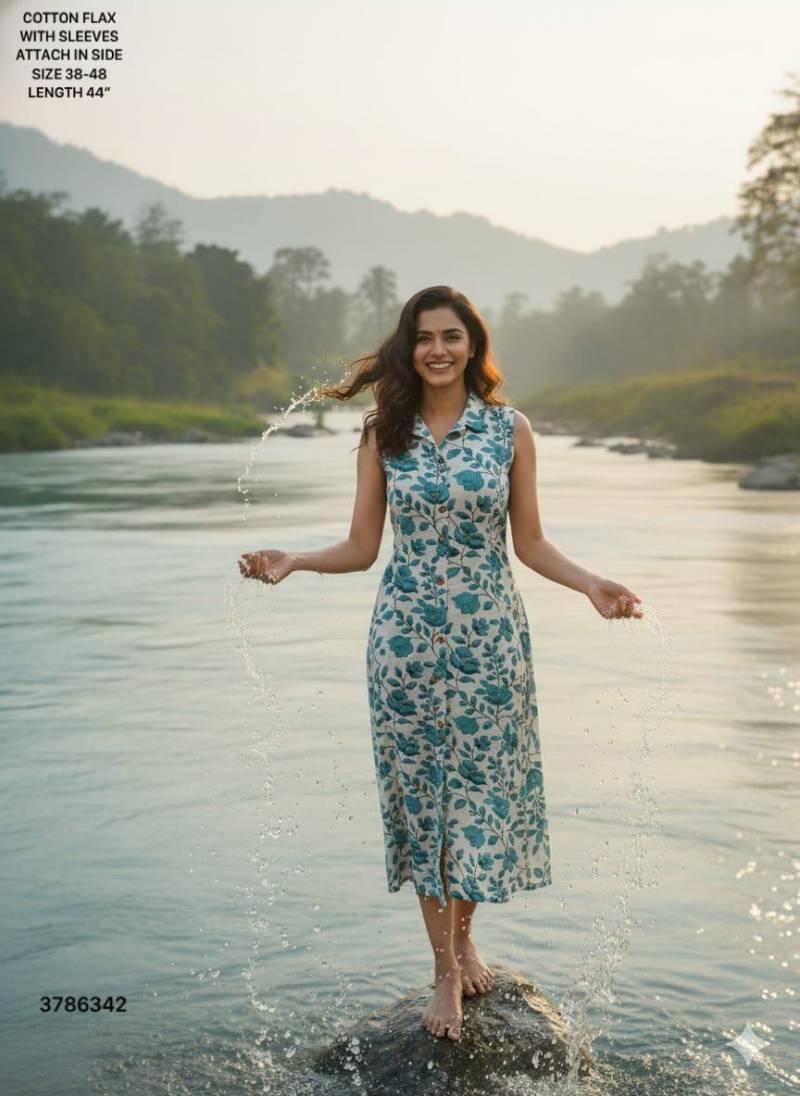 Naisha K 432 Cotton Flex Sleeveless Kurti Casual Wear Collection