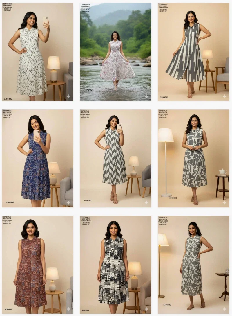 Naisha K 432 Cotton Flex Sleeveless Kurti Casual Wear Collection