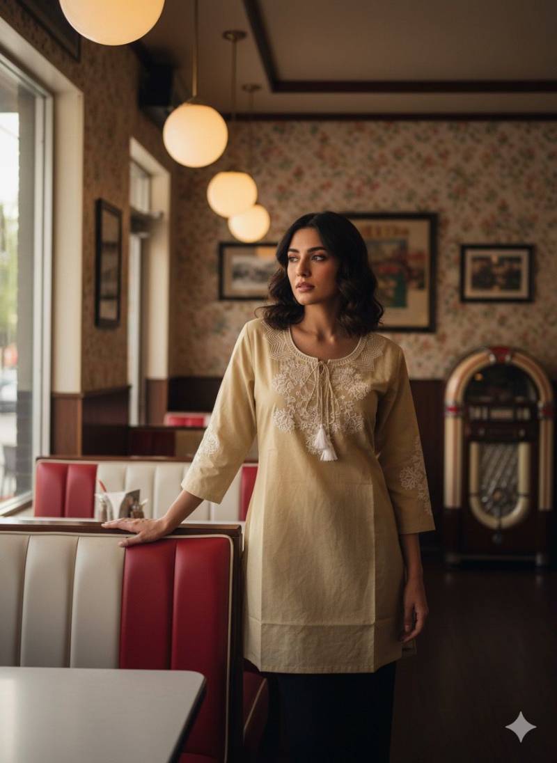 Naisha K 433 Cotton Embroidered Stylish Casual Wear Short Top