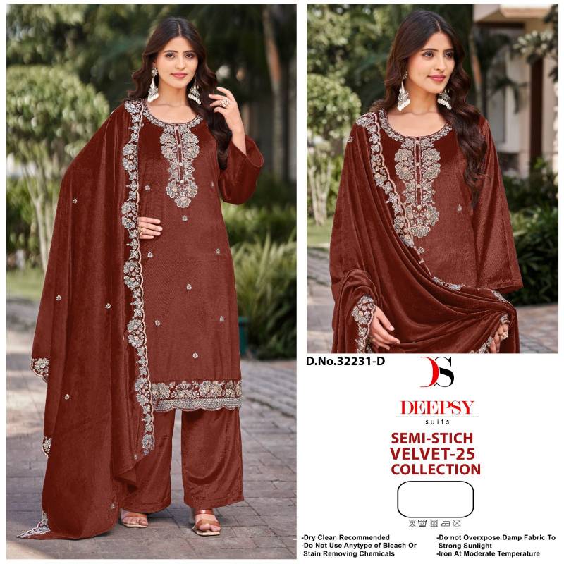 Deepsy Velvet 32231 A To D Velvet With Work Pakistani Salwar Kameez