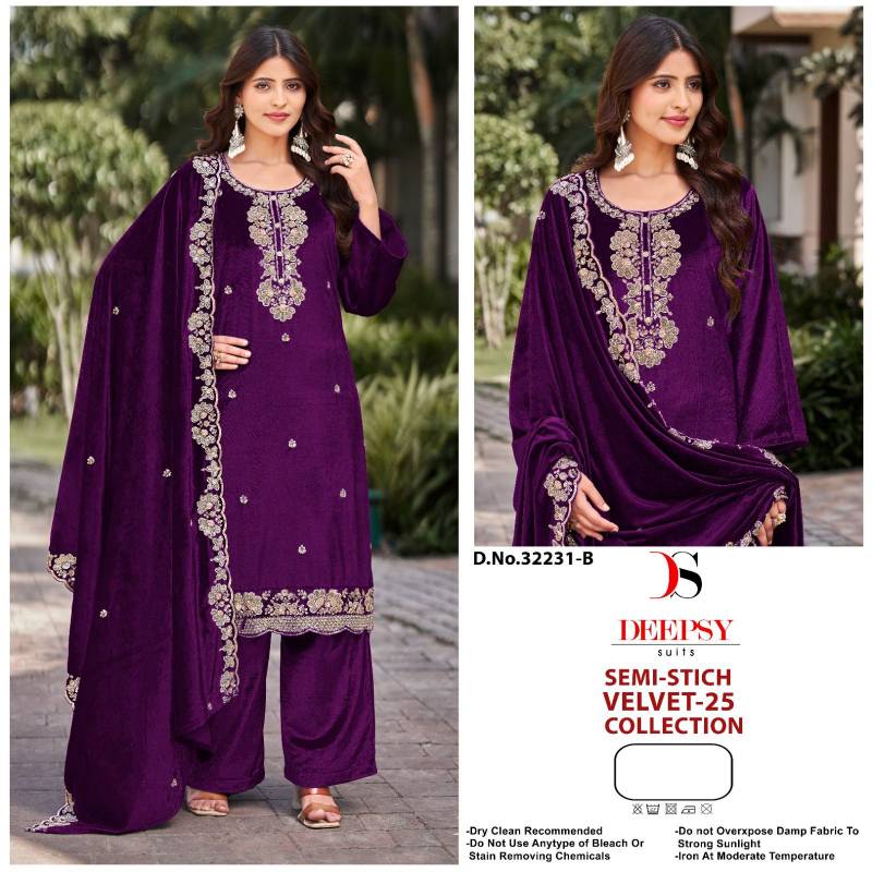 Deepsy Velvet 32231 A To D Velvet With Work Pakistani Salwar Kameez