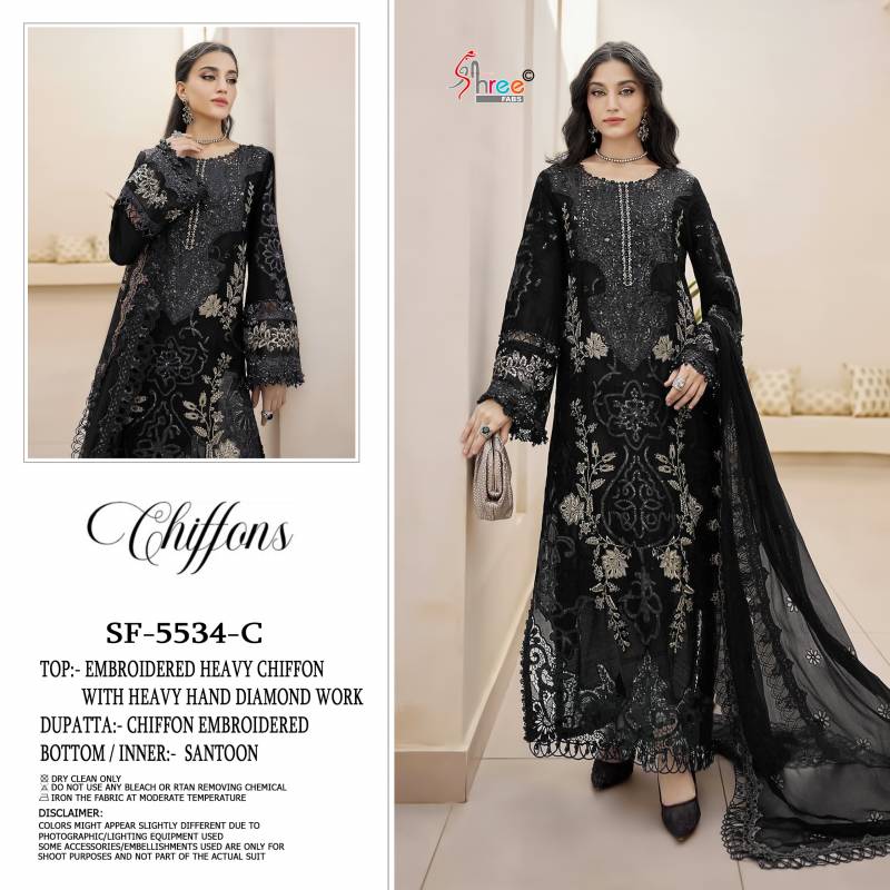 Shree Sf 5534 Chiffon Embroidered Pakistani Salwar Kameez