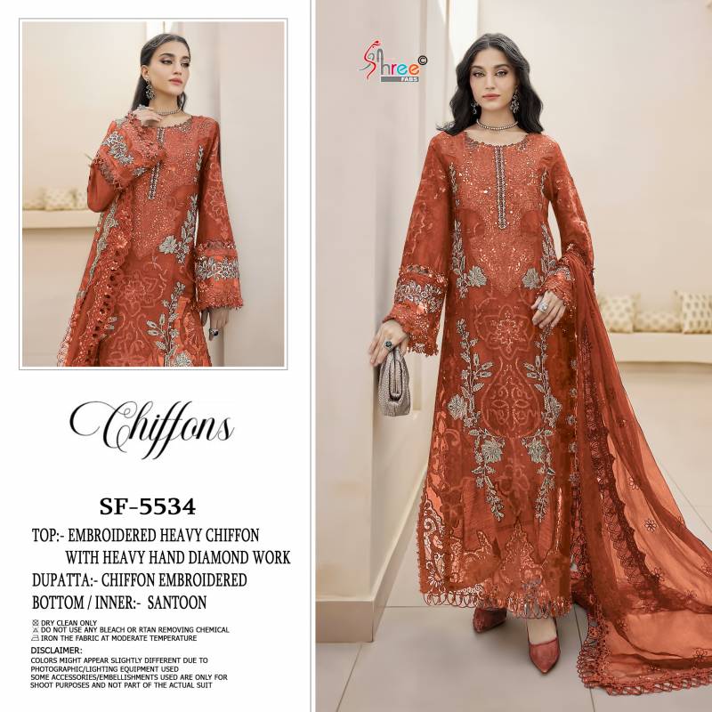 Shree Sf 5534 Chiffon Embroidered Pakistani Salwar Kameez