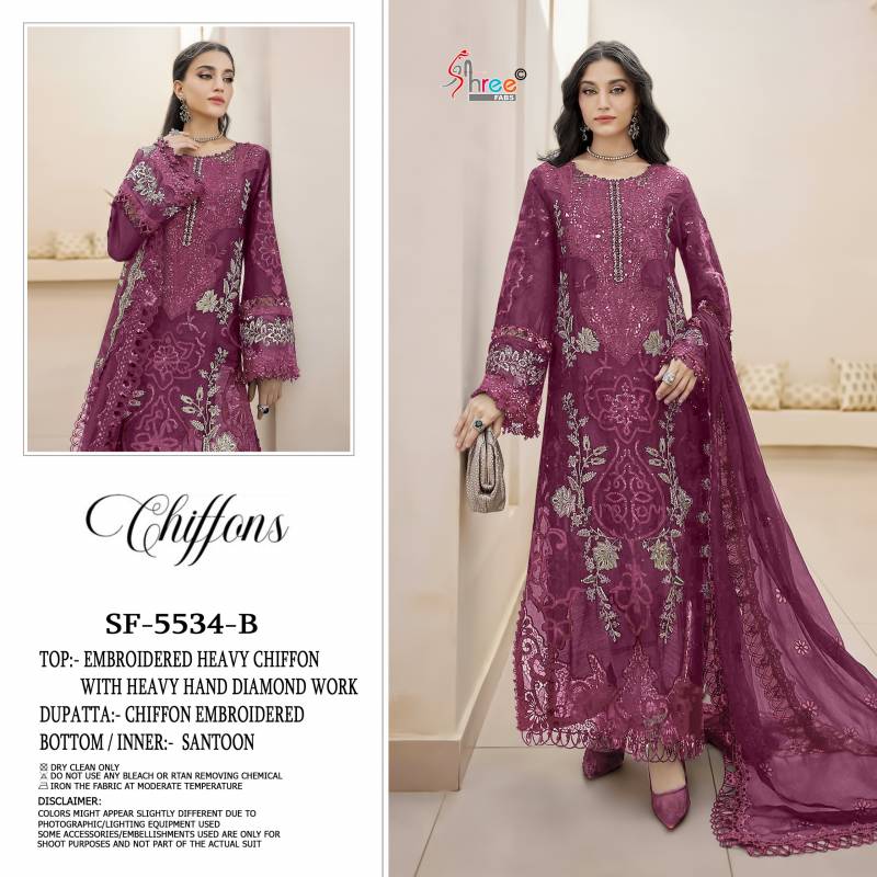 Shree Sf 5534 Chiffon Embroidered Pakistani Salwar Kameez