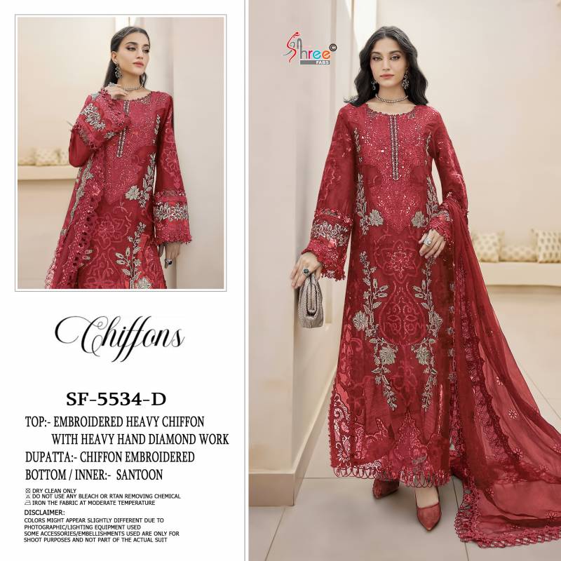 Shree Sf 5534 Chiffon Embroidered Pakistani Salwar Kameez