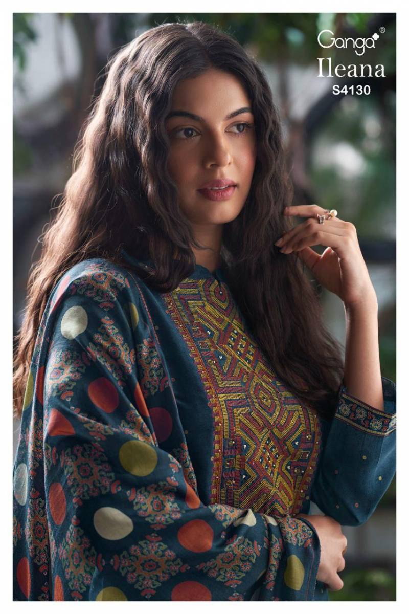 Ganga Ileana 4130 Bemberg Russian Silk Printed Salwar Kameez