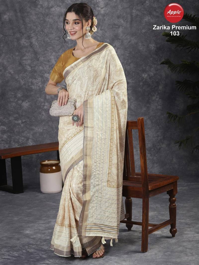 Apple Zarika Premium Vol 1 Cotton Silk Printed Designer Saree