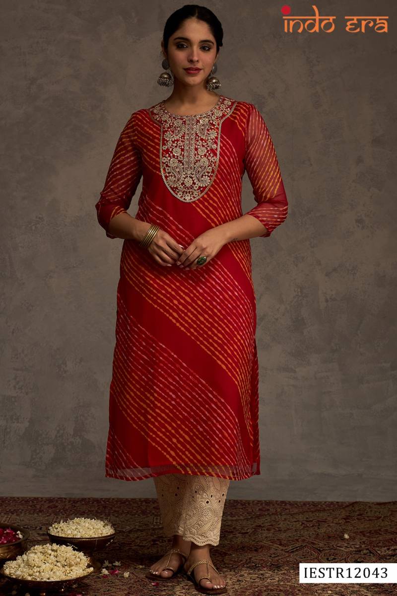 Indo Era 2582 Georgette Bandhani Printed Kurti Collection