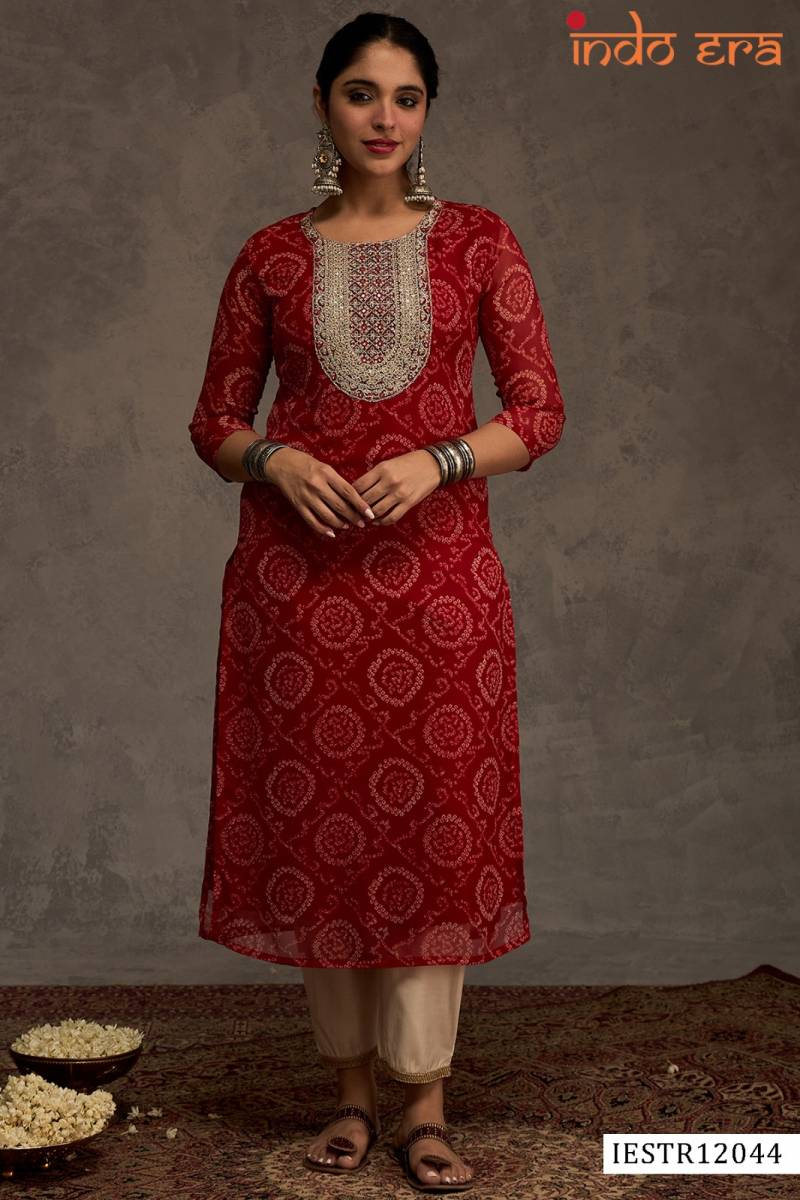 Indo Era 2582 Georgette Bandhani Printed Kurti Collection
