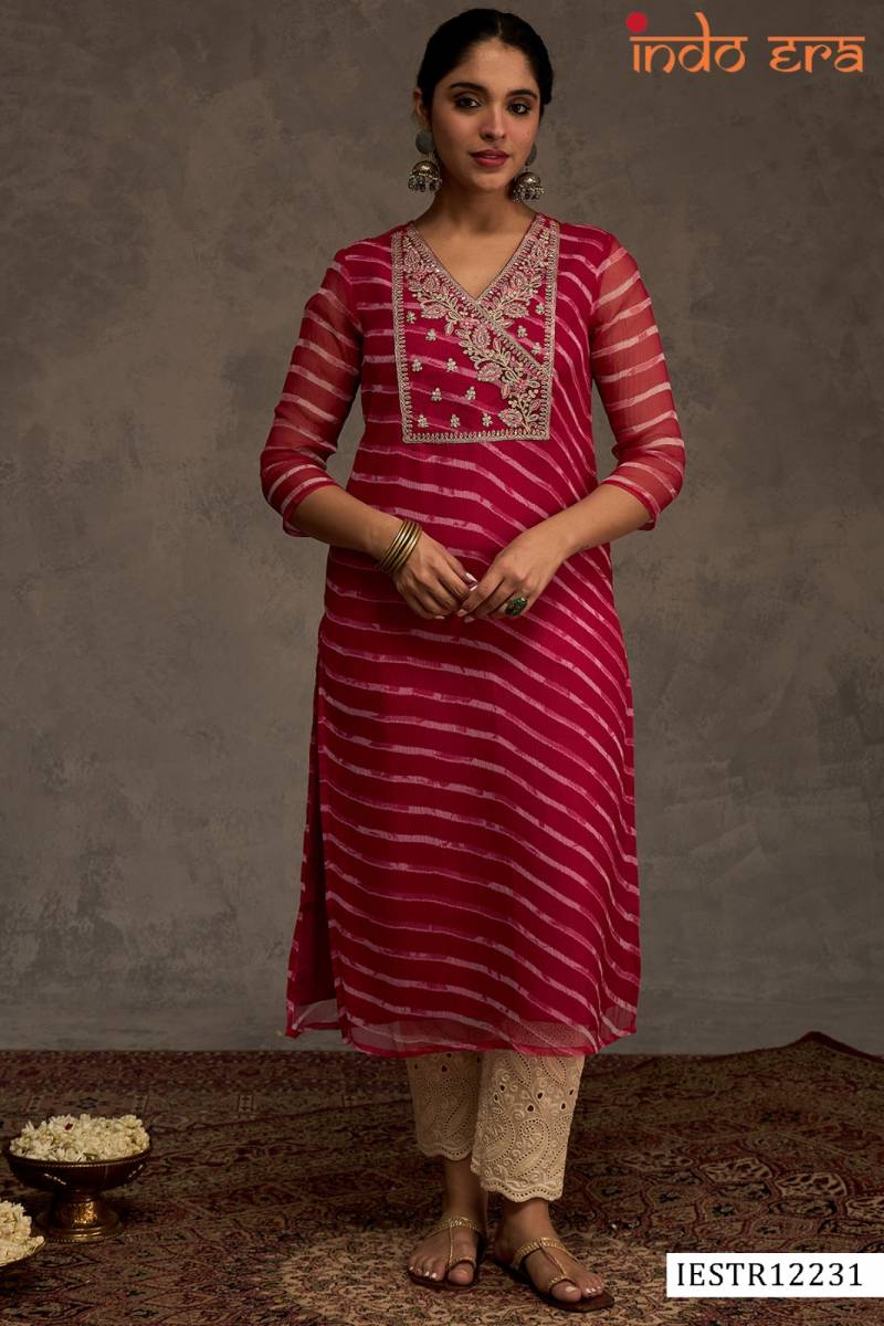 Indo Era 2582 Georgette Bandhani Printed Kurti Collection
