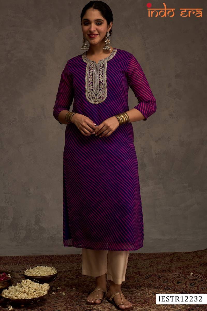Indo Era 2582 Georgette Bandhani Printed Kurti Collection