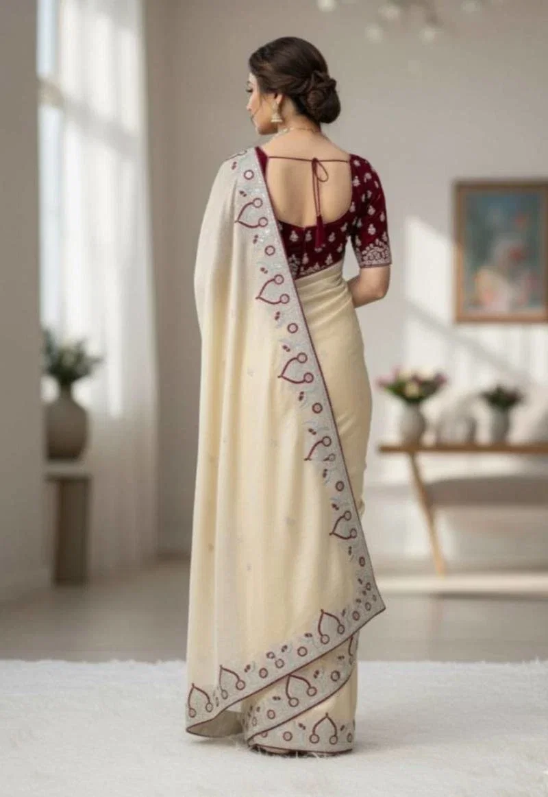 Vt 780 T Soft Space Silk Thread Worked Premium Saree Collection