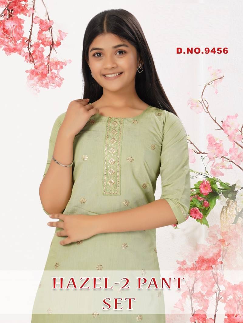 Hazel Vol 2 Pant Set Roman Shimmer Kids Kurti Pant And Dupatta