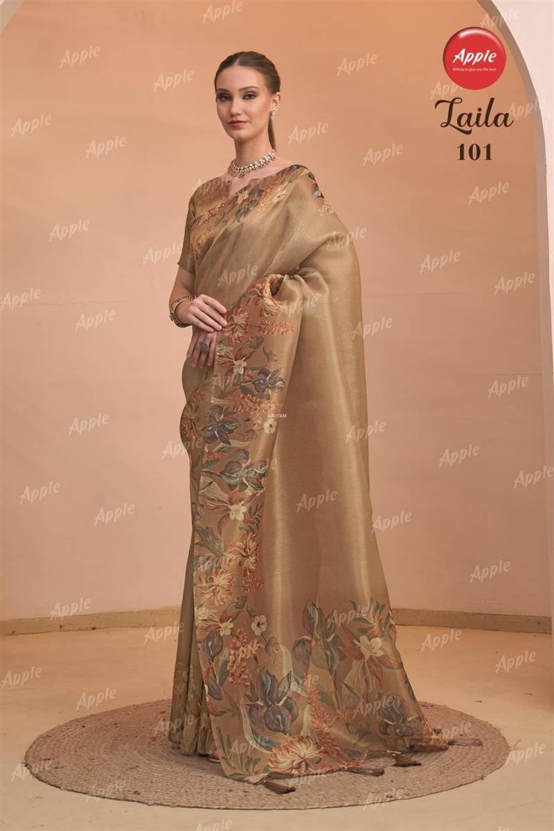 Apple Laila Vol 1 Organza Digital Printed Saree Collection