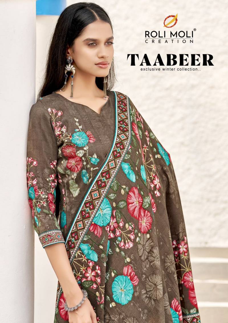 Roli Moli Taabeer Pashmina Diamond Work Dress Material Collection