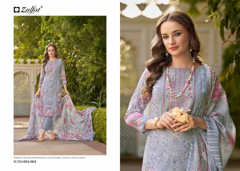 Zulfat Sana Safina Vol 2 Cotton Designer Print Dress Material Collection