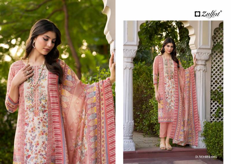 Zulfat Sana Safina Vol 2 Cotton Designer Print Dress Material Collection