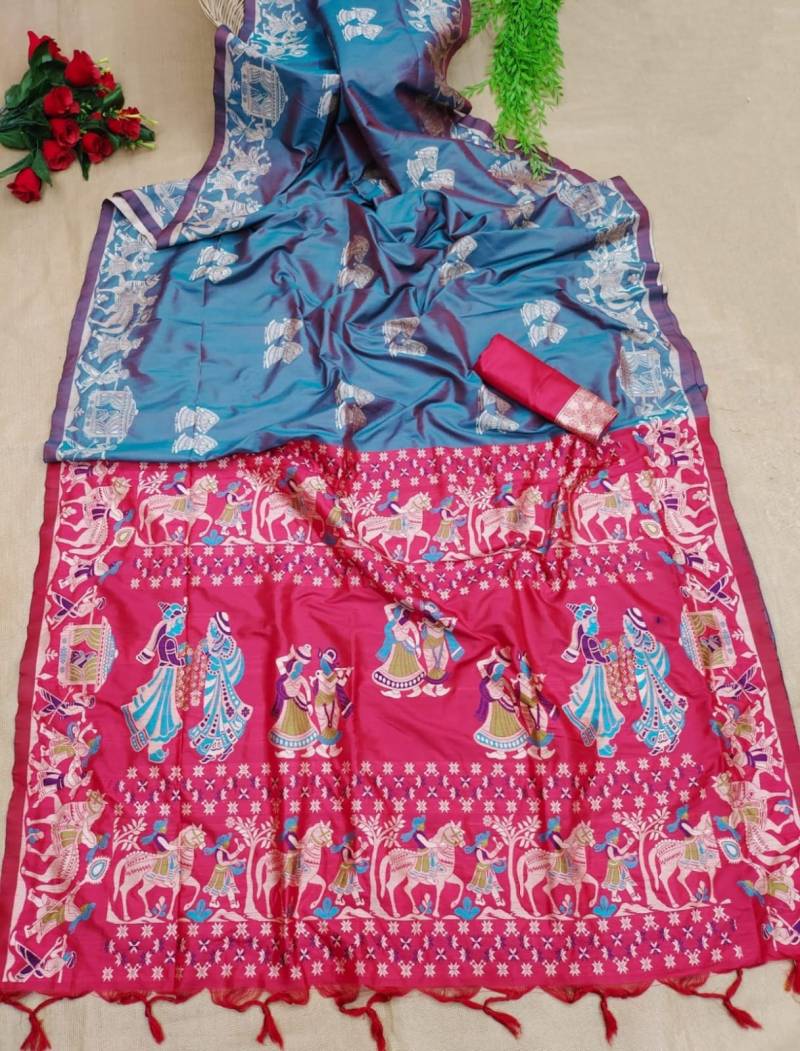 Vt 6060 T Soft Raw Silk Antique Designer Saree Collection